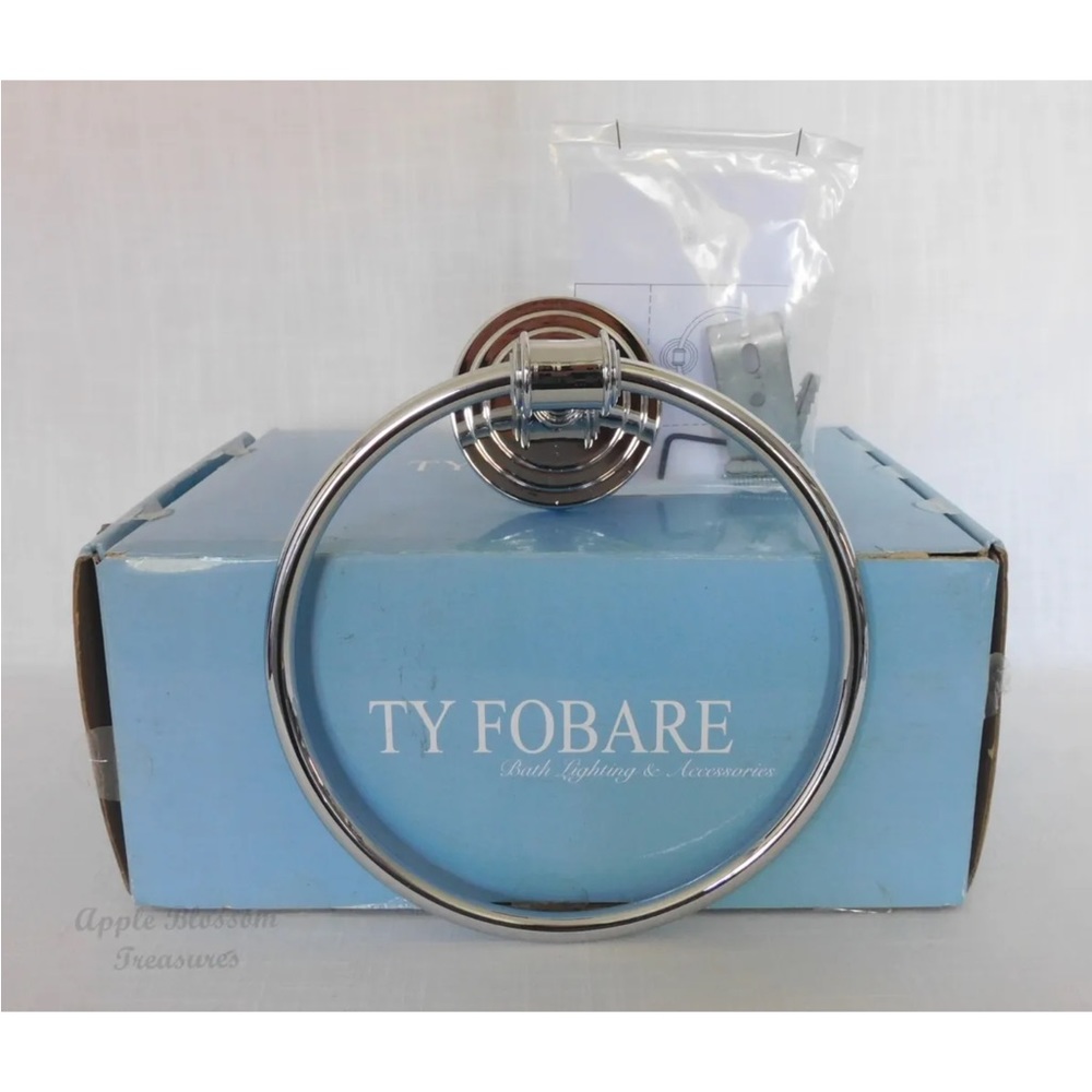 Ty Fobare Bath Accessories Transitional Towel Ring Holder A0130CH Chrome New